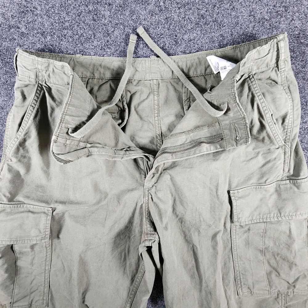 Uniqlo‎ Cargo Pants Men XL 37x30 Army Green Work Utility Military Wide Leg Baggy - Picture 3 of 10